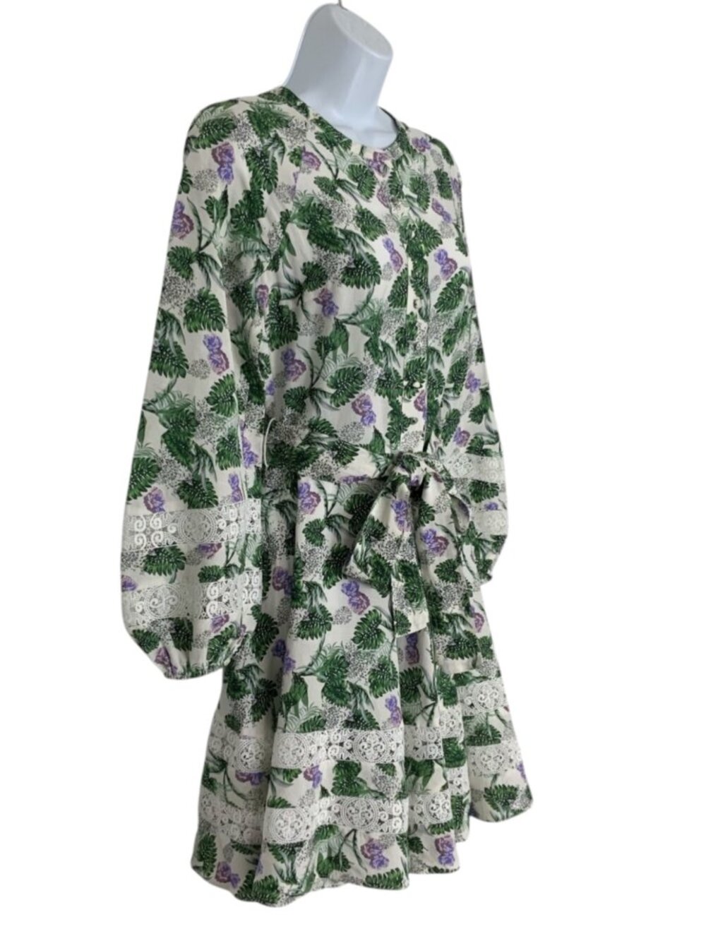 Maje Roman Floral Print Woven Mini Dress 36 US 4 Linen Blend - Picture 5 of 16